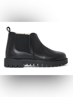 Babywalker Black Leather Lug Sole Chelsea Boot